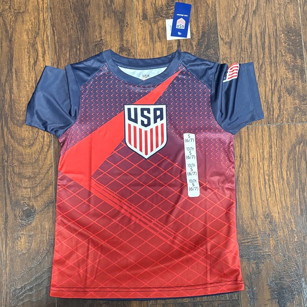 FIFA WORLDCUP 2026Youth USA Red & Navy Soccer Tee with Crest